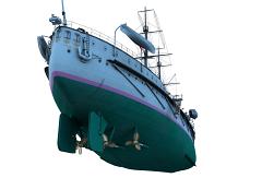 CK4-Full Ship-Stern Starboard Rudders-Underwater